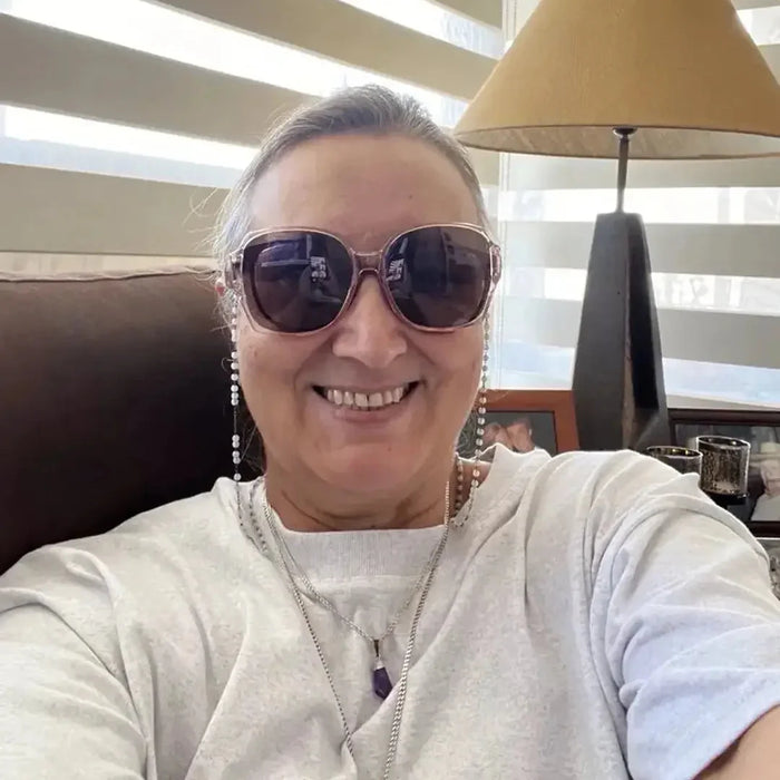Customer wearing fitover sunglasses