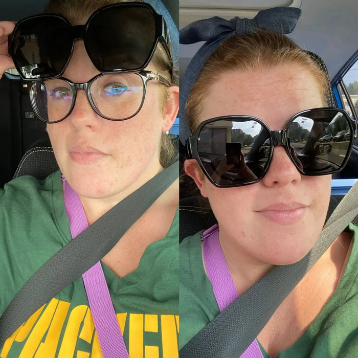 Customer wearing fitover sunglasses